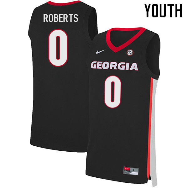 Youth #0 Terry Roberts Georgia Bulldogs College Basketball Jerseys Sale-Black